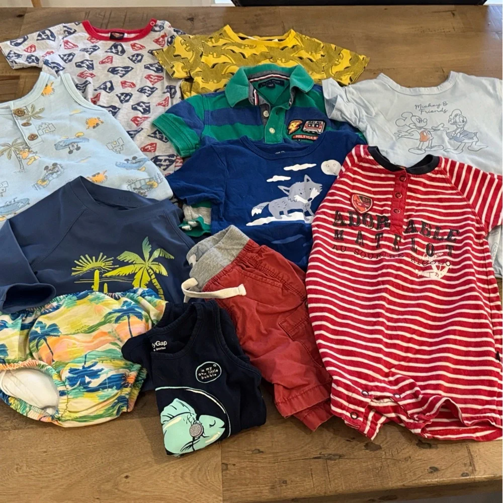 Bundle 12 summer vacation Polo romper sets swim short tank for size 18-24 months - Picture 1 of 11